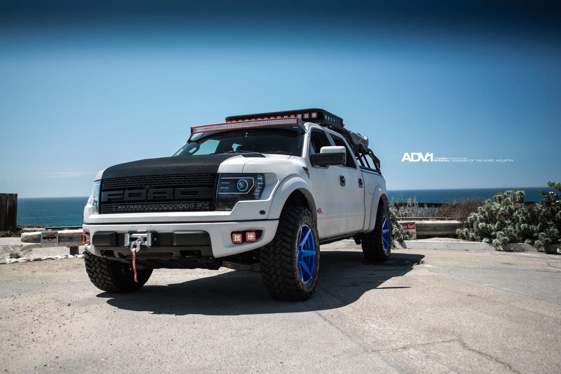 White Raptor With Rims White Ford 150 SVT Raptor - ADV6 M.V2 Wheels | ADV.1 Wheels