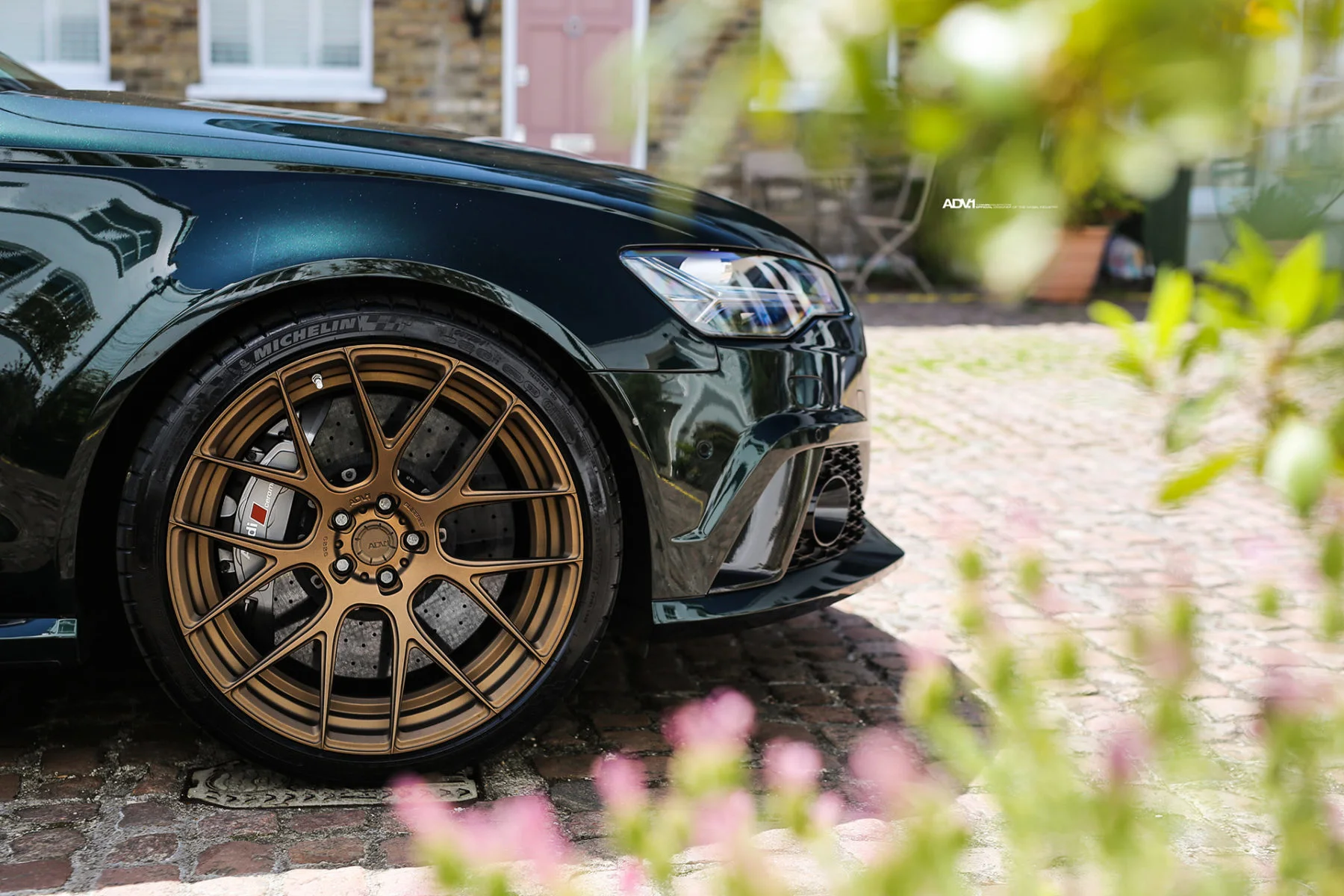 British Racing Green Gold Rims British Racing Green Audi RS6 Avant - ADV7 M.V2 SL… | ADV.1 Wheels