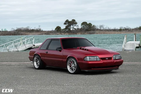 Burgundy Foxbody Mustang CCW CZ10 Brushed Tinted Polished Lip Web 01