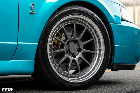 Teal Ford Mustang Cobra CCW D110 Gunmetal Polished Lip Web 02