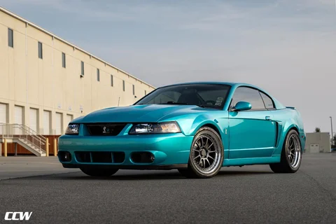 Teal Ford Mustang Cobra CCW D110 Gunmetal Polished Lip Web 06