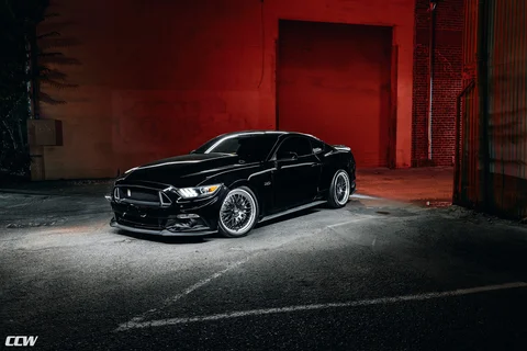 Black ford mustang gt 5 0 s550 ccw classic wheels matte black polished lip b