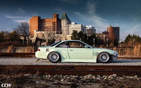 Mint green widebody 240sx nissan s14 deep dish ccw d240 wheels b