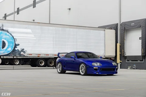 Royal sapphire pearl blue toyota supra turbo mkiv tuned ccw d110 wheels brushed polished b