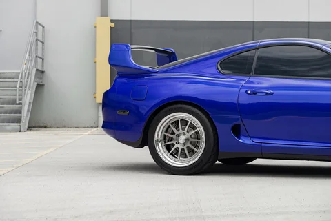 Royal sapphire pearl blue toyota supra turbo mkiv tuned ccw d110 wheels brushed polished c