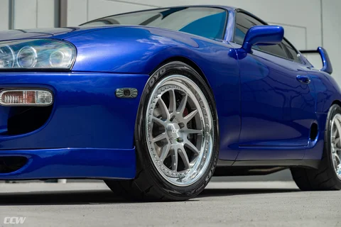 Royal sapphire pearl blue toyota supra turbo mkiv tuned ccw d110 wheels brushed polished e