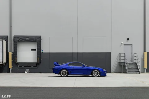Royal sapphire pearl blue toyota supra turbo mkiv tuned ccw d110 wheels brushed polished i