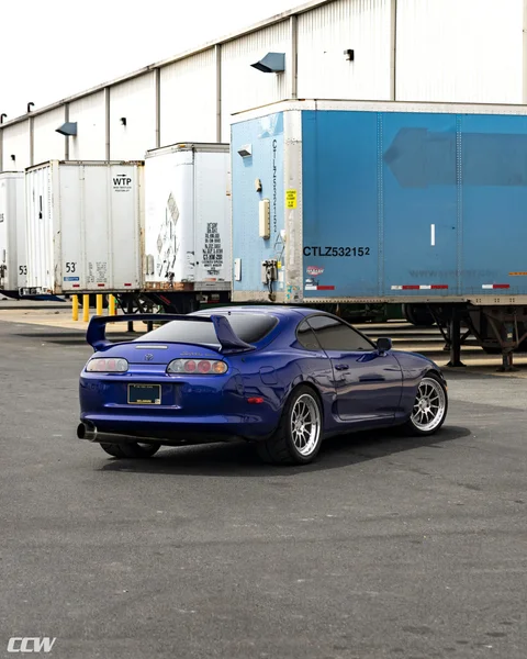 Royal sapphire pearl toyota supra turbo mkiv targa ccw d110 polished wheels e scaled