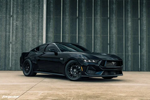 Black Ford Mustang S650 Forgestar F14 Drag Pack Satin Black Web 01