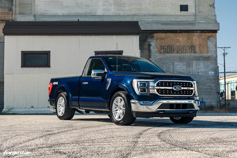 Blue Ford F150 Forgestar F14 drag Silver Machined 20x10 Web 01