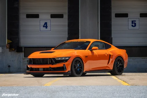 Orange Ford Mustang S650 Forgestar CF5 V Satin Black Web 01