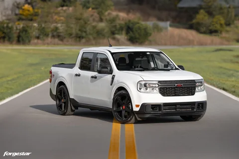 White Ford Maverick Forgestar CF5 Satin Black Web 01