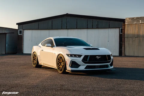 White Ford Mustang S650 Forgestar F14 Satin Bronze Web 01