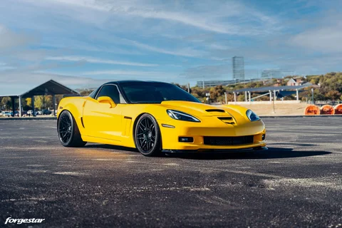 Yellow C6 Corvette Grand Sport Forgestar F14 Bespoke Ultra Deep Gloss Black Web 01
