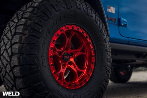 WEB WELD Off Road Ledge Blue Jeep Gladiator Candy Red Beadlock 06