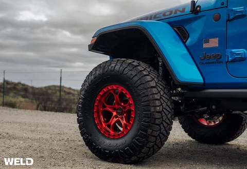 WEB WELD Off Road Ledge Blue Jeep Gladiator Candy Red Beadlock 12
