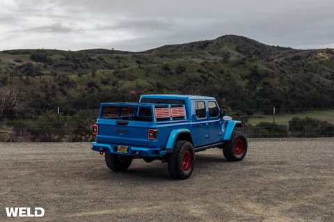 WEB WELD Off Road Ledge Blue Jeep Gladiator Candy Red Beadlock 16