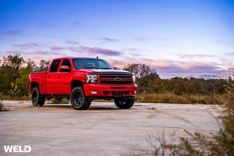 WEB WELD Off Road Ledge6 Red Chevrolet Silverado Satin Black featured