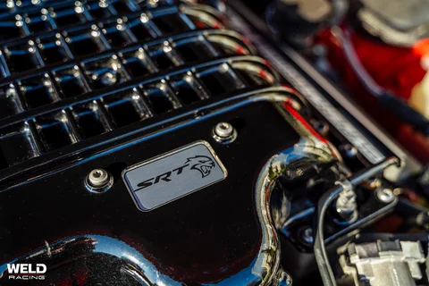 WELD Belmont Beadlock Red Dodge Charger Hellcat Gloss Black Milled 05