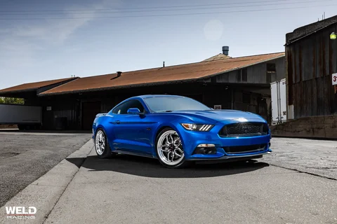 WELD Laguna Blue Ford Mustang Gloss Black Milled 02