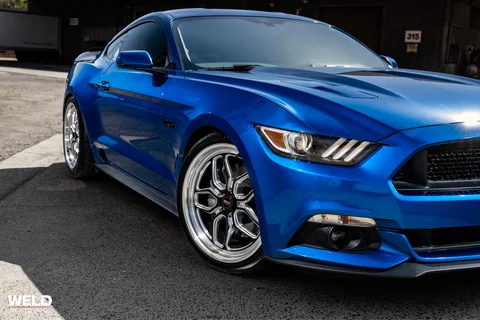 WELD Laguna Blue Ford Mustang Gloss Black Milled 03
