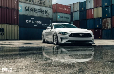 WELD Laguna White Ford Mustang Gloss Black Milled 13