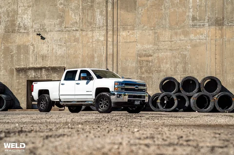 WELD Off Road Ledge8 White Chevrolet Silverado 2500 HD Satin Gunmetal 17