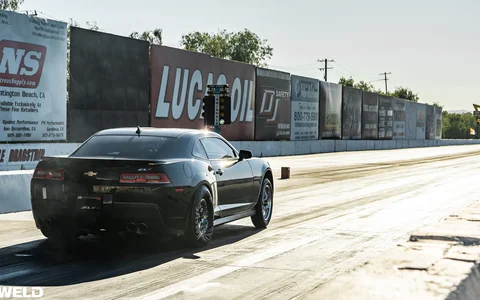 Black 5th gen zl1 camaro irwindale drag strip weld s76 beadlock wheels hoosier tires j