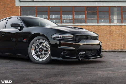 Black dodge charger aftermarket drag wheels weld laguna performance rf f