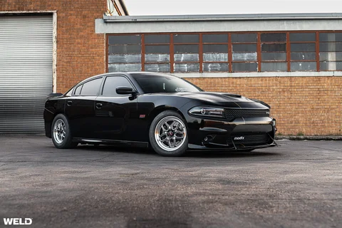 Black dodge charger aftermarket drag wheels weld laguna performance rf n