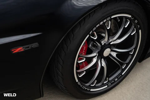 C6 chevrolet corvette black weld rt v series vitesse forged wheels 10