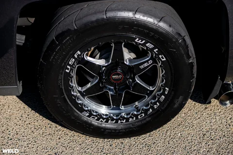 Lowered gray chevy silverado weld performace truck drag racing wheels beadlock ventura 6 i