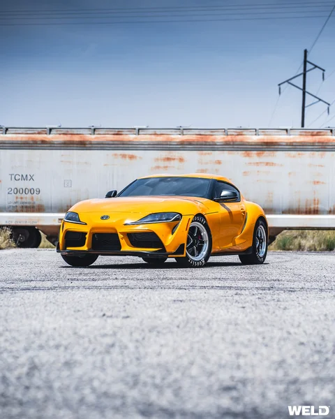 Nitro yellow toyota supra a90 drag racing wheels hoosier tires weld ventura performance d