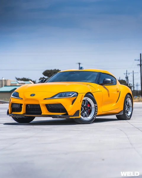 Nitro yellow toyota supra a90 drag racing wheels hoosier tires weld ventura performance e