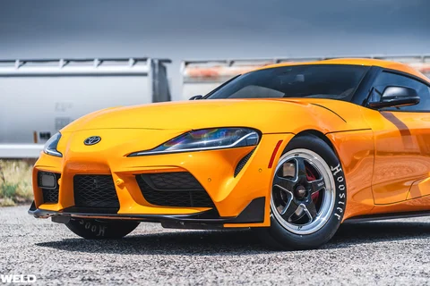 Nitro yellow toyota supra a90 drag racing wheels hoosier tires weld ventura performance f