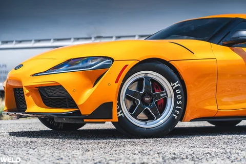 Nitro yellow toyota supra a90 drag racing wheels hoosier tires weld ventura performance h