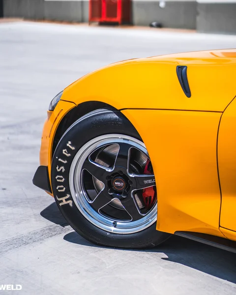 Nitro yellow toyota supra a90 drag racing wheels hoosier tires weld ventura performance n