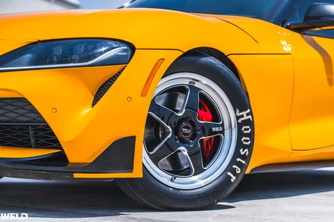 Nitro yellow toyota supra a90 drag racing wheels hoosier tires weld ventura performance q