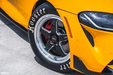 Nitro yellow toyota supra a90 drag racing wheels hoosier tires weld ventura performance x
