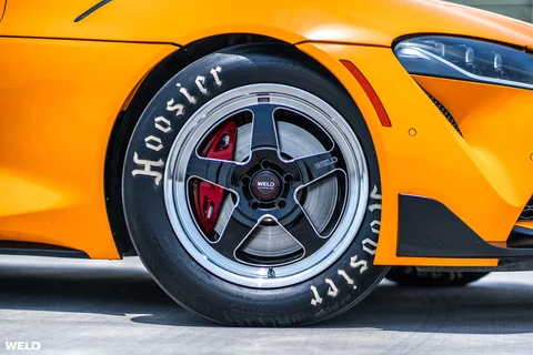 Nitro yellow toyota supra a90 drag racing wheels hoosier tires weld ventura performance z