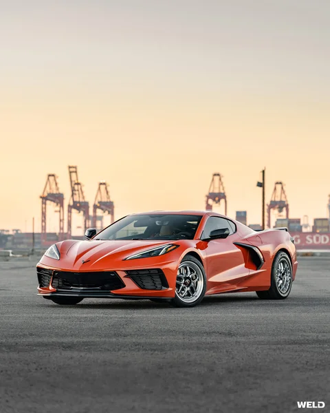 Orange c8 corvette drag racing wheels weld laguna beadlock performance a