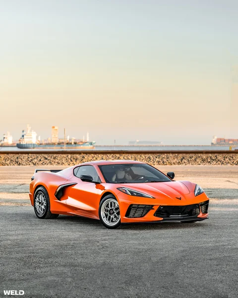 Orange c8 corvette drag racing wheels weld laguna beadlock performance b