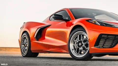 Orange c8 corvette drag racing wheels weld laguna beadlock performance i