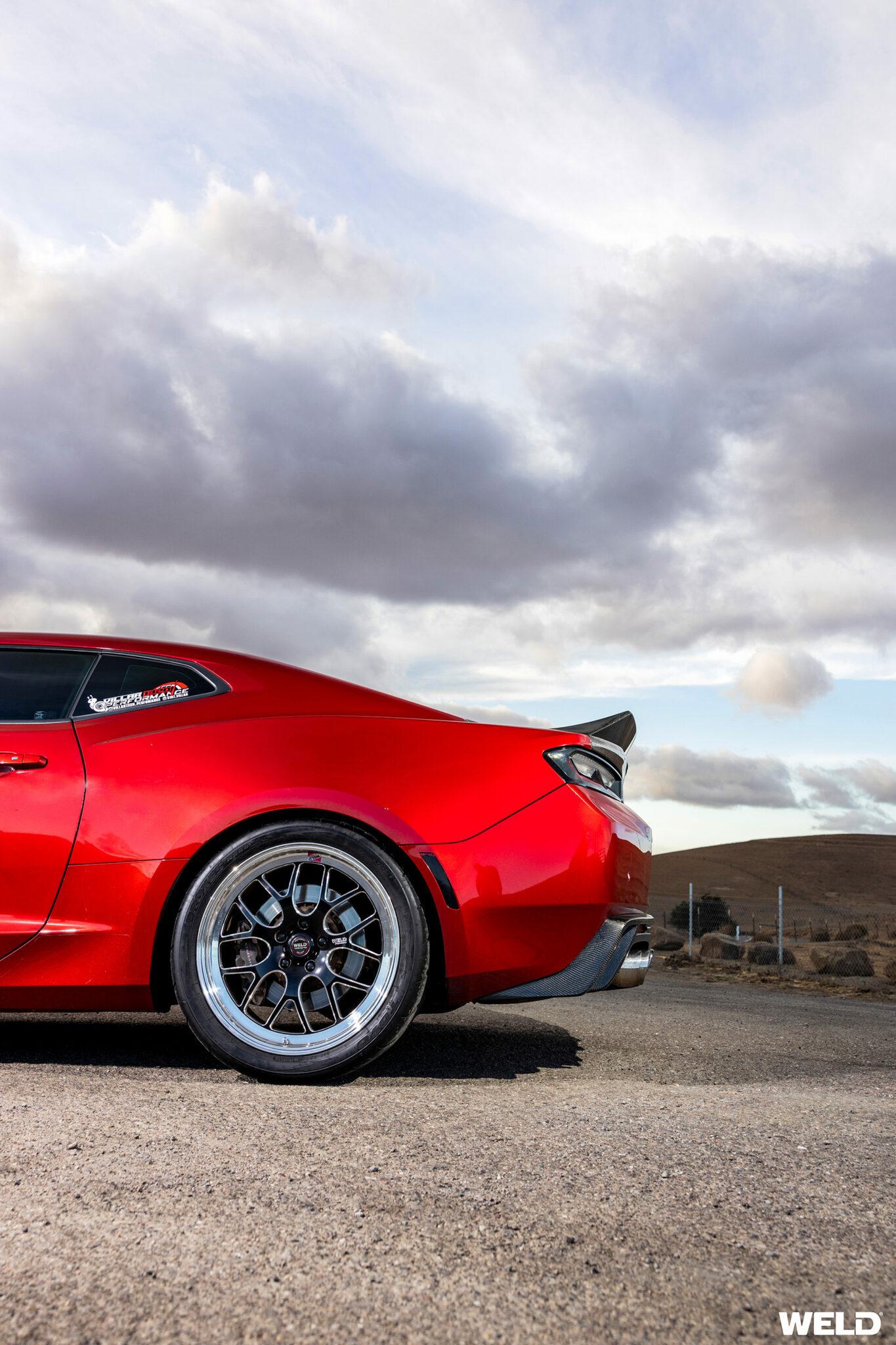Red Chevy Camaro SS - WELD S77 - Black with… | WELD Racing Wheels