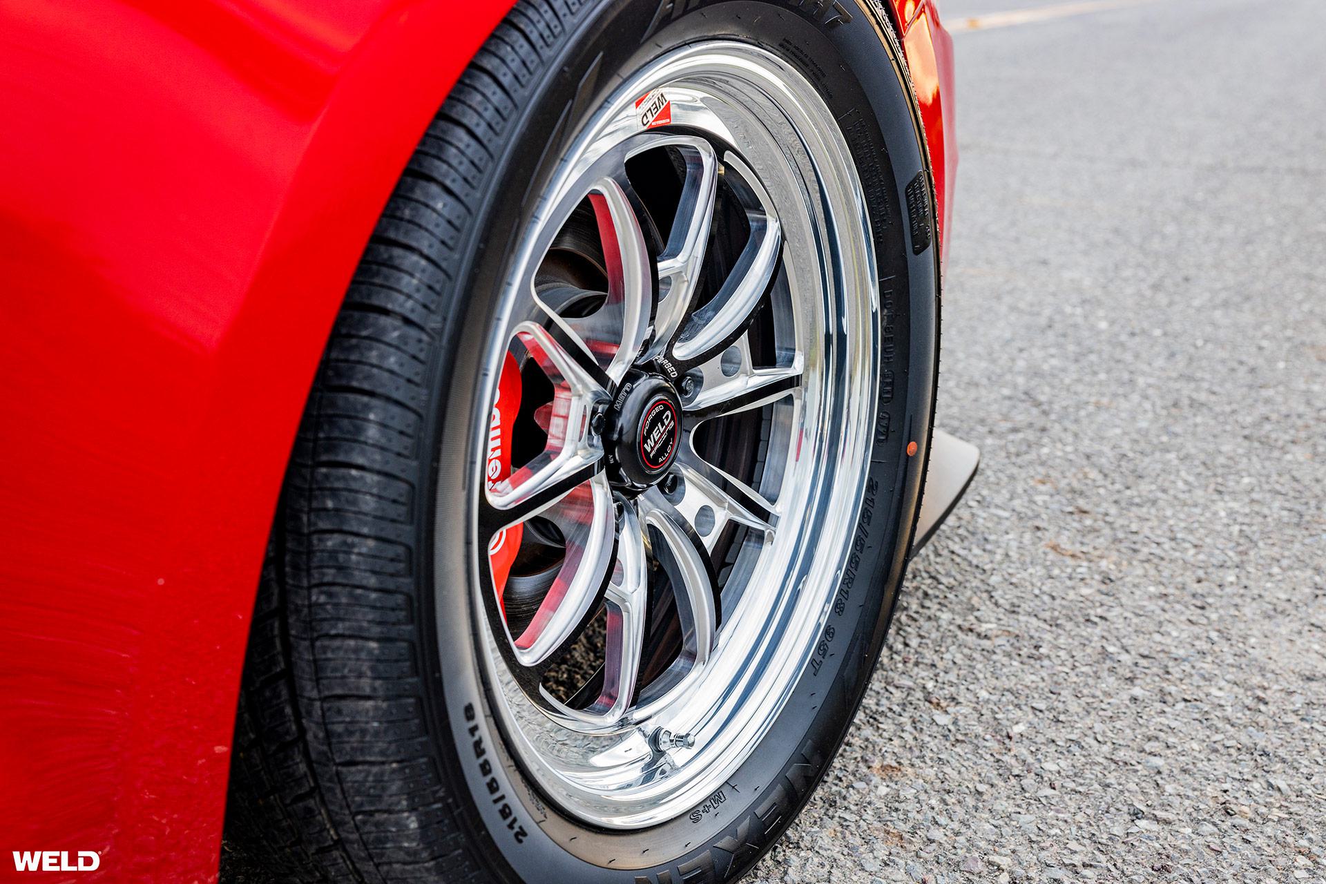 RED FORD MUSTANG S550 - WELD RT-S S80 WHEELS | WELD Racing Wheels