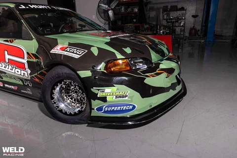 Weld racing honda civic hatch drag car import tuner frontrunner beadlock gloss black milled b