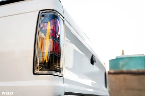 White chevy s10 pickup truck v8 engine weld performance rf laguna wheels restomod f