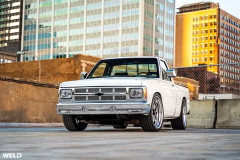 White chevy s10 pickup truck v8 engine weld performance rf laguna wheels restomod g