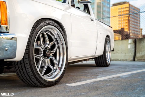 White chevy s10 pickup truck v8 engine weld performance rf laguna wheels restomod j