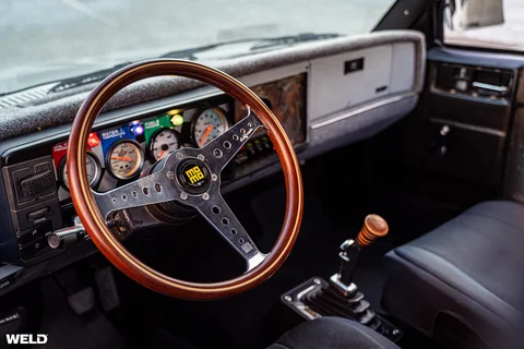 White chevy s10 pickup truck v8 swap weld performance rf laguna wheels momo hertiage steering wheels shift knob d